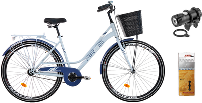 Набор Велосипед Ardis Florida СТВ 28" 19" 2024 Синий + Фонарь передний Jing Yi JY-7012F-С USB + Цепь велосипедная Maya C410 1/2x1/8x112L (0945-4+29404_jny+00817)