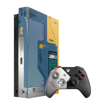 Набор Консоль Microsoft Xbox One X Cyberpunk 2077 Limited Edition 1TB Yellow Blue Б/У + Геймпад Беспроводной Version 2 Black White