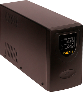 ИБП Gear 2000VA LCD Plastic RJ45+USB (GU-2000PLCD)