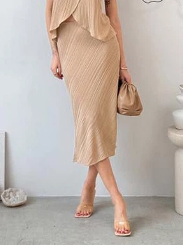 Юбка длинная осенняя женская ARTKNIT Loren 39592 L Бежевая (4823093471412)