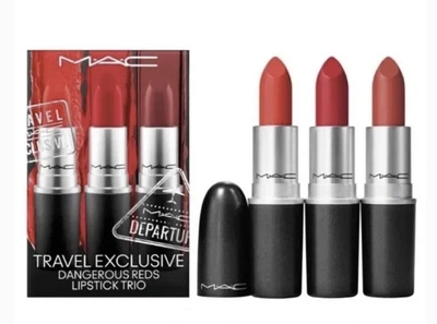 Набор красных матовых губных помад MAC Dangerous Reds (3х3 гр)