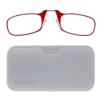 Очки Thinoptics +2.50, красные + Чехол универсальный прозрачный (2.5REDWUP)