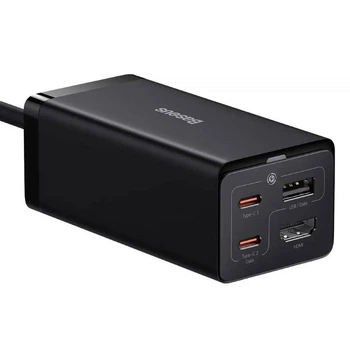 Сетевой зарядний пристрій Baseus GaN5 Pro Desktop Fast Charger 1U+2C+HDMI 67W з 1.5m Power cord EU Black (CCGP110201)