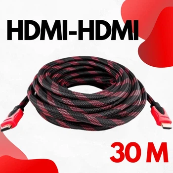 Усиленный кабель HDMI папа-папа аудио видео шнур адаптер переходник в обмотке, 30м