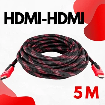 Усиленный кабель HDMI папа-папа аудио видео шнур адаптер переходник в обмотке, 5м