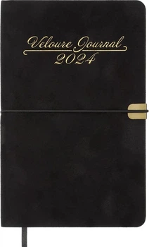 Щотижневик датований 2025 VELOUR, A5, чорний штучна шкіра 4823078990983