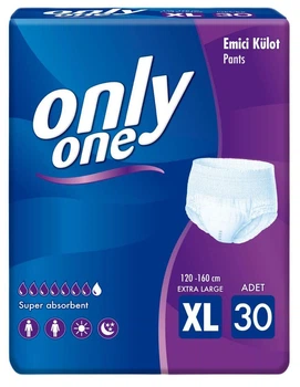 Подгузники-трусики для взрослых Only One XL 30 шт памперсы трусиками 120-160 см для активного способа жизни 90+ кг очень больших размеров с высокой поглощающей способностью