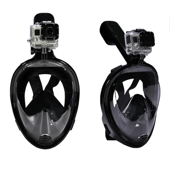 Повнофасна підводна маска S/M для екшн-камер GoPro SJCAM Xiaomi з водонепроникним дизайном чорний