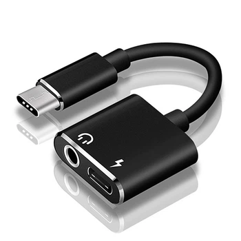 Адаптер Type-C на Jack 3.5 и Type-C для наушников и зарядки, алюминиевый корпус (AED3A4007E48)