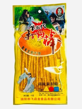 Пряные Латяо "палки для битья собак" — острые и хрумтящие Latiao Yellow Straw