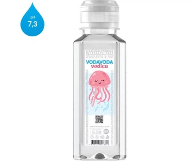 VODAVODA Vodica, Упаковка 12 шт. х 0.33 л, ВодаВода Водиця, Дитяча мінеральна вода Спортик, в асортименті, ПЕТ
