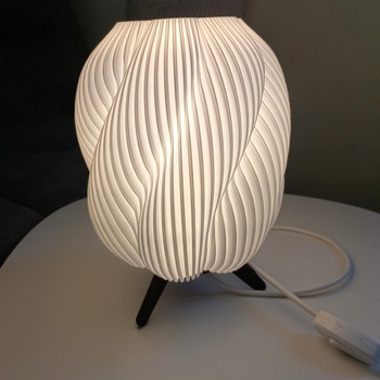 Світильник настільний дизайнерський 3D-друк PLA "Scandi Glow" з підставкою, білий