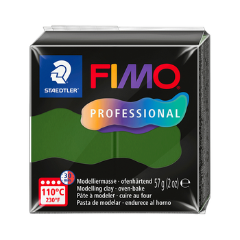 Полимерная глина Fimo Professional, 57 г., Зеленая травяная, (8040-57)