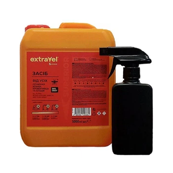 Комплект. Средство от всех летающих насекомых и клещей extravel superior 5 л+ флакон для распыления.
