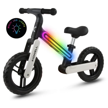 Велобіг Kidwell Suno LED колеса 12 дюймів чорно-білий
