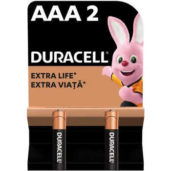 Батарейка Лужні батарейки Duracell AAA, 2 шт. в упаковці (2 шт.)