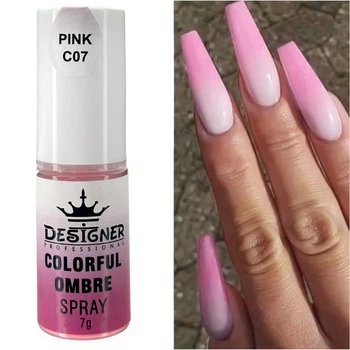 Спрей-пудра Pink C07 для омбре Colorful Ombre Spray Дизайнер (7г) для дизайна ногтей