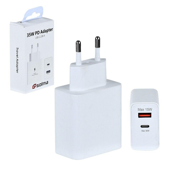 Мережевий зарядний пристрій SOLMA PD USB-C 35W/USB-A 15W WL-1436