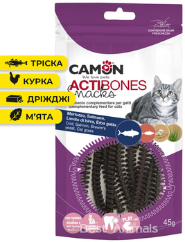 Ласощі для котів Camon тріска, лосось, пивні дріжджі та м'ята 45 г (AF255) (8019808237138)