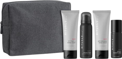 Набір косметики по догляду Rituals The Ritual of Homme Косметичка + Гель-піна для душу 50 мл + Антиперспірант 50 мл + Гель для душу 70 мл + Бальзам для тіла 70 мл (8719134183610)