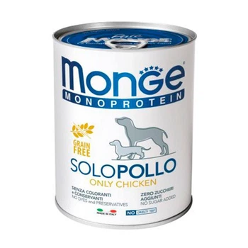 Вологий корм Monge Monoprotein Dog Solo Only Chicken паштет с курицей для собак 400г