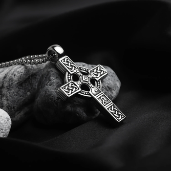 Жетон на шею крестик Celtic Cross Royal Bracelets нержавеющая сталь One Size 60см (M-T)