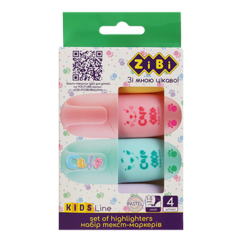 Набір з 4-x текст-маркерів CUTE, PASTEL, KIDS Line