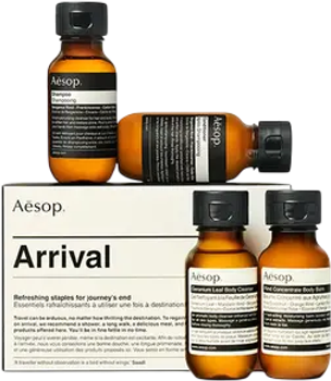 Zestaw Aesop Arrival Travel Szampon 50 ml + Odżywka 50 ml + Balsam do ciała 50 ml + Płyn do mycia ciała 50 ml (9319944033038)