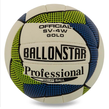 Волейбольный мяч BALLONSTAR, бело-зеленый, размер 5, PU, 18 панелей, ручной шов(OB_3D13689D4B41)