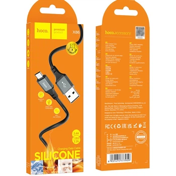 Кабель HOCO X86 USB - MicroUSB (1М) (черный)