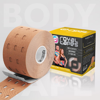 Перфорований Punch Тейп для тіла Royal Tapes body care - Бежевий