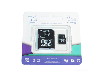 Карта пам'яті T&G 8 GB microSDHC Class 10 + SD-adapter (TG-8GBSDCL10-01)
