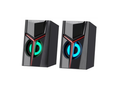 Комп'ютерні колонки Vinga SP-100 LED USB Black