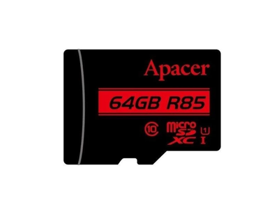 Карта пам'яті Apacer 64 GB microSDXC Class 10 UHS-I R85 (AP64GMCSX10U5-RA)