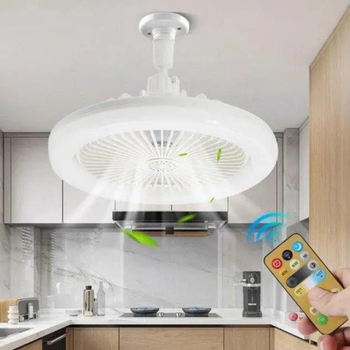 Вентилятор LED лампа под стандартный патрон E27, люстра-охладитель с вентилятором и пультом управления