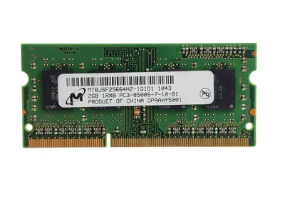 Оперативна пам'ять для ноутбука SODIMM Micron DDR3 2Gb 1066MHz PC3-8500S (MT16JSF25664HY-1G1D1) 14053 Б/У