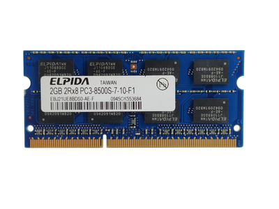 Оперативная память для ноутбука SODIMM Elpida DDR3 2Gb 1066MHz PC3-8500S (EBJ21UE8BDS0-AE-F) 14051 Б/У