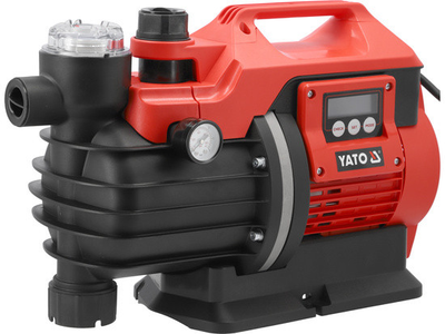 Насос для води мережевий YATO YT-85372: 1300 Вт, 5000 л/год, Ø = 1", глибина — 8 м, висота — 53 м