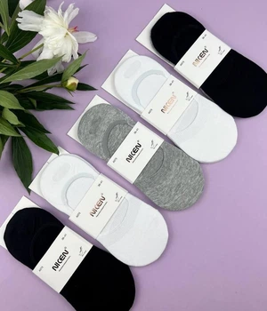 Жіночі підслідники шкарпети натуральна бавовна NiceSocks з силіконом, 5 пар/36-41р