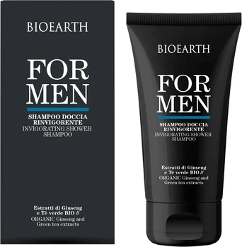 Шампунь-гель для волос и тела Bioearth For Men Invigorating Shower Shampoo освежающий 200 мл (8029182015178)