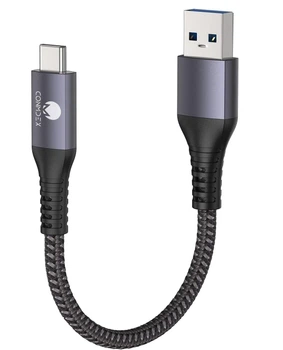 Кабель CONMDEX USB A to USB-C 15Вт, USB 3.1 Gen2, 10Gbps, 0.3м, grey