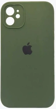 Чохол Silicone Premium case з захистом камери для iPhone 12 Full Camera Protective dark olive 9616