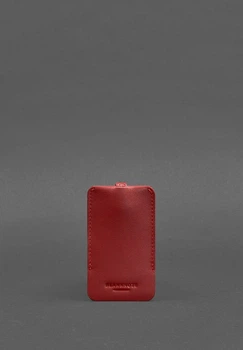 Ключница компактная из натуральной кожи, удобная для открывания одной рукой, красная(BB_30003308)