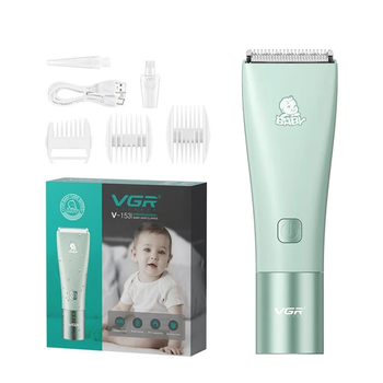Машинка для стрижки детей VGR V-153 Baby аккумуляторная 3 насадки IPX7 800mAh 5W Green (3_06254)