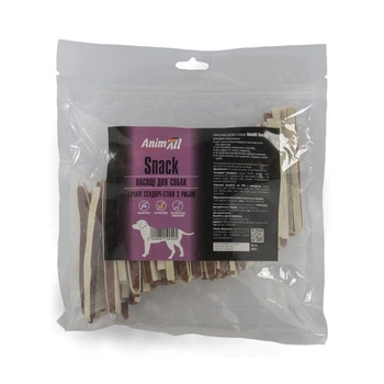 Ласощі AnimAll Snack качині сендвіч-стіки з рибою для собак, 500 г