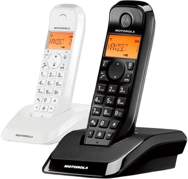Телефон стаціонарний Motorola S1202 Duo Black-White (C69000D48O2AES/SW)