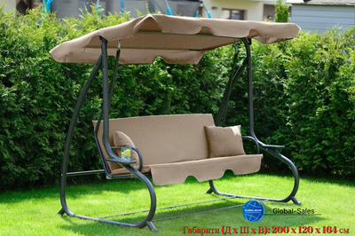 Качеля садова Bonro Garden BW-002 коричнева 3 місна