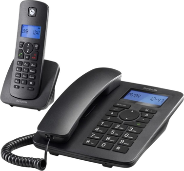 Телефон стаціонарний Motorola C4201 Combo Black (E10E09K19B1GES)