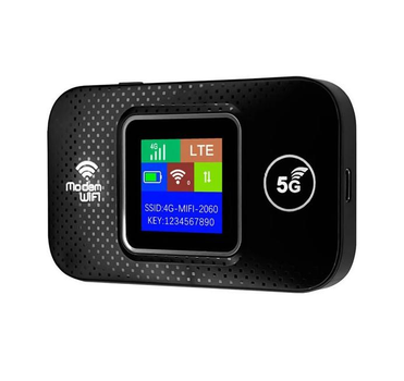 Портативный Wi-Fi роутер 4G LTE (сим карта, с аккумулятором, 12 часов работы, 3000mAh, 300мб/с, Type-C, 10 подключений) - Черный