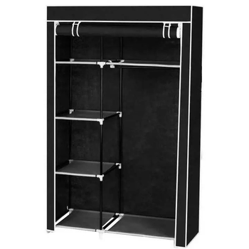 Складной тканевый шкаф RIAS 28105 Storage Wardrobe 105х45х170 см Black (3_06390)